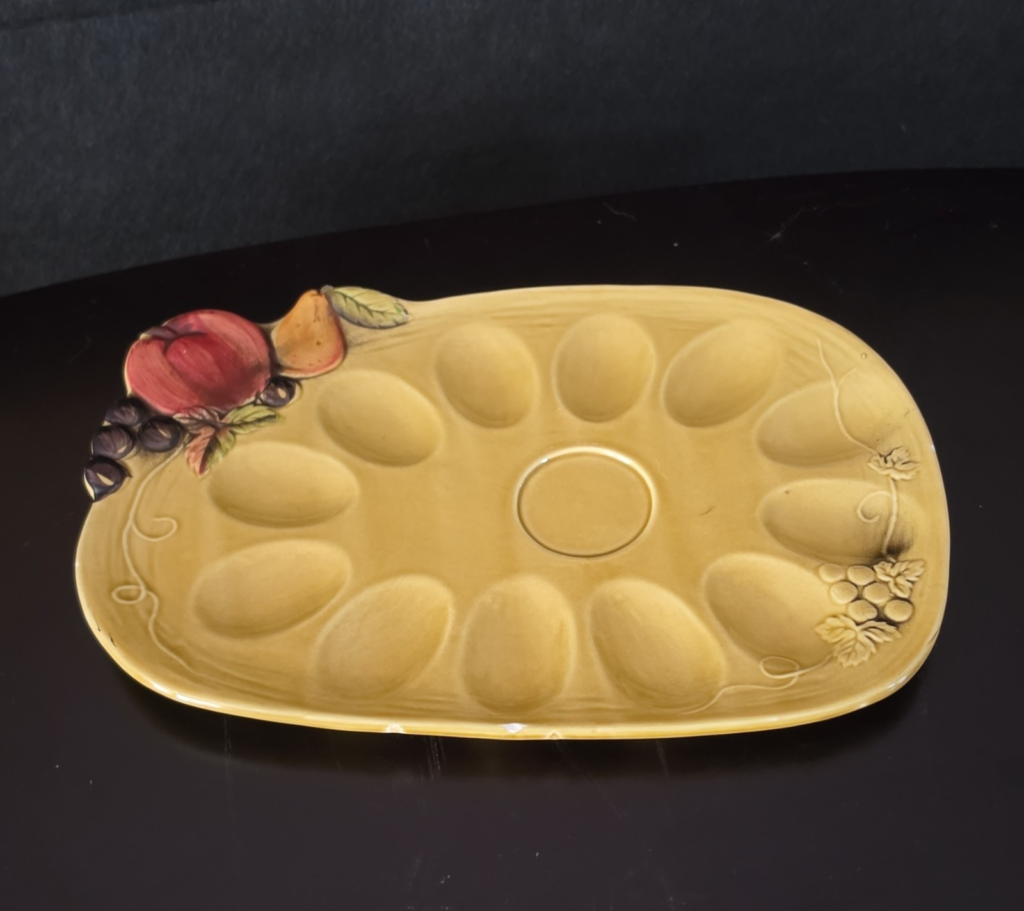 Vintage Lefton Hand-Painted Ceramic Deviled Egg Platter - $18 OBO